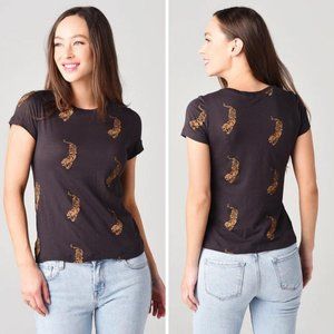 Monrow Tiger Print Cotton Tee Size Large